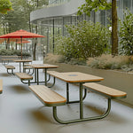 SOLARA Large Outdoor Bench Rust Resistant Iron Seating Comfortable Design for Garden Patio Park Public Leisure Spaces