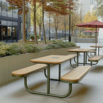 SOLARA Large Outdoor Bench Rust Resistant Iron Seating Comfortable Design for Garden Patio Park Public Leisure Spaces