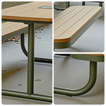 SOLARA Large Outdoor Bench Rust Resistant Iron Seating Comfortable Design for Garden Patio Park Public Leisure Spaces