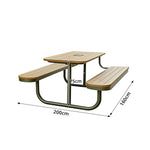 SOLARA Large Outdoor Bench Rust Resistant Iron Seating Comfortable Design for Garden Patio Park Public Leisure Spaces