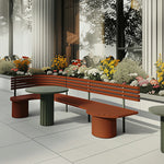 SOLARA Outdoor Park Bench Spacious Seating Design Durable Iron Construction Weather Resistant for Garden Patio Park Commercial Areas