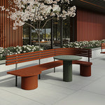 SOLARA Outdoor Park Bench Spacious Seating Design Durable Iron Construction Weather Resistant for Garden Patio Park Commercial Areas