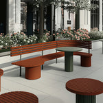 SOLARA Outdoor Park Bench Spacious Seating Design Durable Iron Construction Weather Resistant for Garden Patio Park Commercial Areas