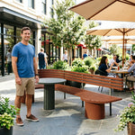 SOLARA Outdoor Park Bench Spacious Seating Design Durable Iron Construction Weather Resistant for Garden Patio Park Commercial Areas