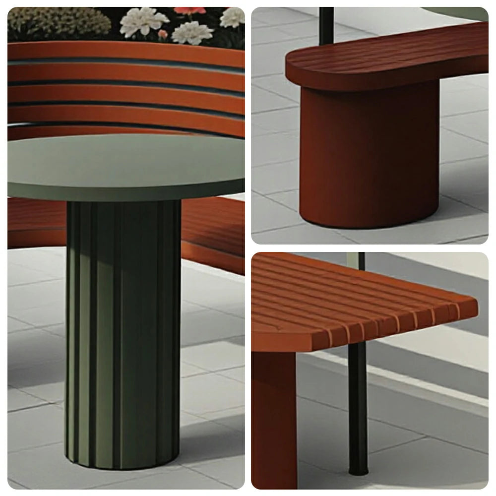 SOLARA Outdoor Park Bench Spacious Seating Design Durable Iron Construction Weather Resistant for Garden Patio Park Commercial Areas