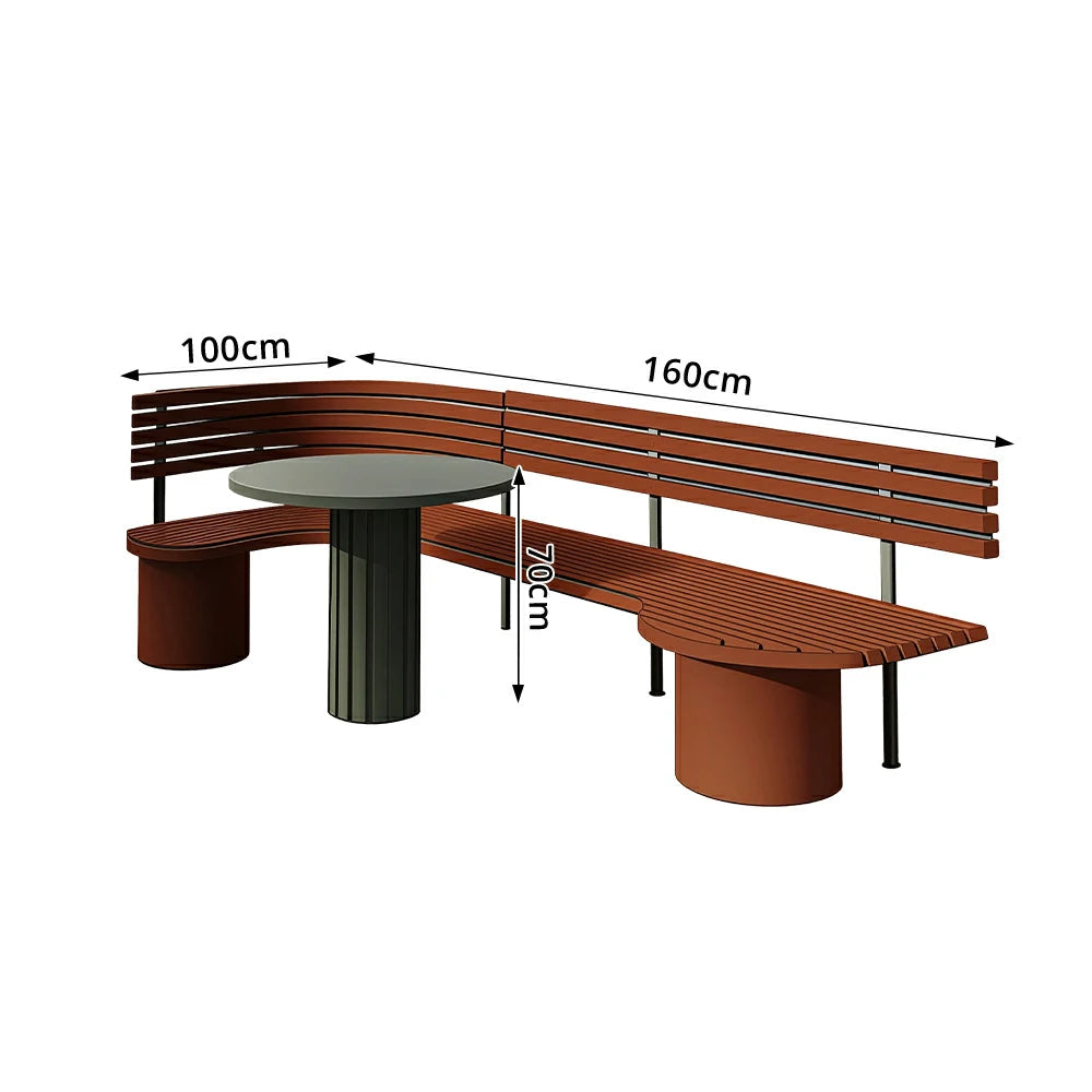 SOLARA Outdoor Park Bench Spacious Seating Design Durable Iron Construction Weather Resistant for Garden Patio Park Commercial Areas