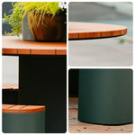 SOLARA Outdoor Planter Bench Integrated Flower Box Design Durable Iron Frame for Park Commercial Street Cafe Garden Spaces