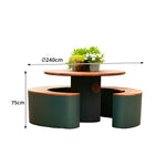 SOLARA Outdoor Planter Bench Integrated Flower Box Design Durable Iron Frame for Park Commercial Street Cafe Garden Spaces