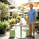 SOLARA Outdoor Planter Bench Integrated Flower Box Design Stable Iron Frame for Park Commercial Street Cafe Garden Spaces