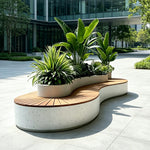 SOLARA Modern Planter Box Galvanised Sheet Design with Drainage Hole for School Commercial Street Park Garden Spaces