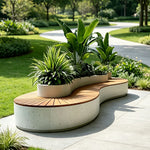 SOLARA Modern Planter Box Galvanised Sheet Design with Drainage Hole for School Commercial Street Park Garden Spaces
