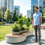 SOLARA Modern Planter Box Galvanised Sheet Design with Drainage Hole for School Commercial Street Park Garden Spaces