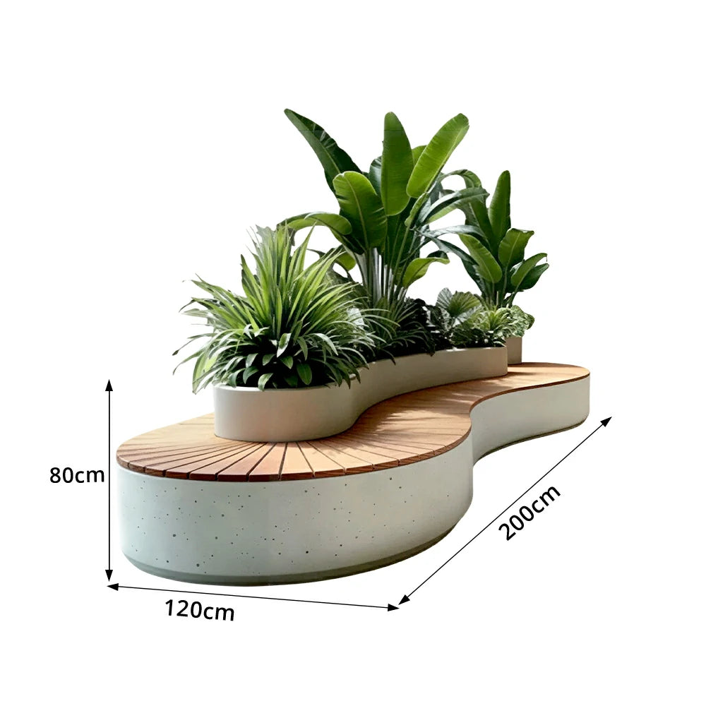 SOLARA Modern Planter Box Galvanised Sheet Design with Drainage Hole for School Commercial Street Park Garden Spaces