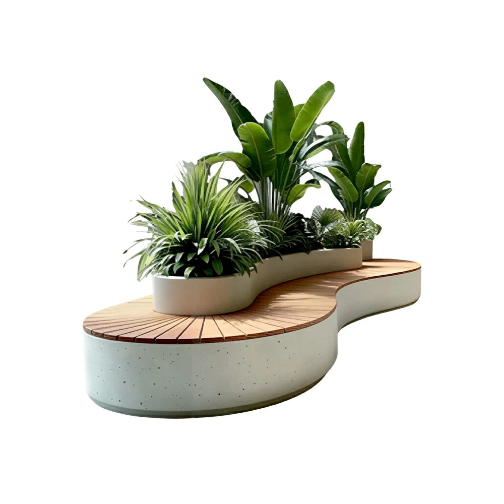 SOLARA Modern Planter Box Galvanised Sheet Design with Drainage Hole for School Commercial Street Park Garden Spaces
