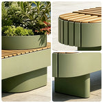 SOLARA Outdoor Planter Bench Integrated Flower Box Design Stable Iron Frame for Park Commercial Street Cafe Garden Spaces