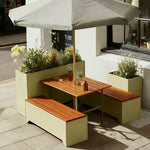 SOLARA Outdoor Planter Bench Integrated Flower Box Design Durable Iron Seating for Garden Patio Park Commercial Spaces