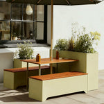 SOLARA Outdoor Planter Bench Integrated Flower Box Design Durable Iron Seating for Garden Patio Park Commercial Spaces