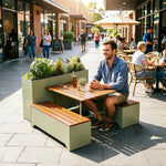 SOLARA Outdoor Planter Bench Integrated Flower Box Design Durable Iron Seating for Garden Patio Park Commercial Spaces