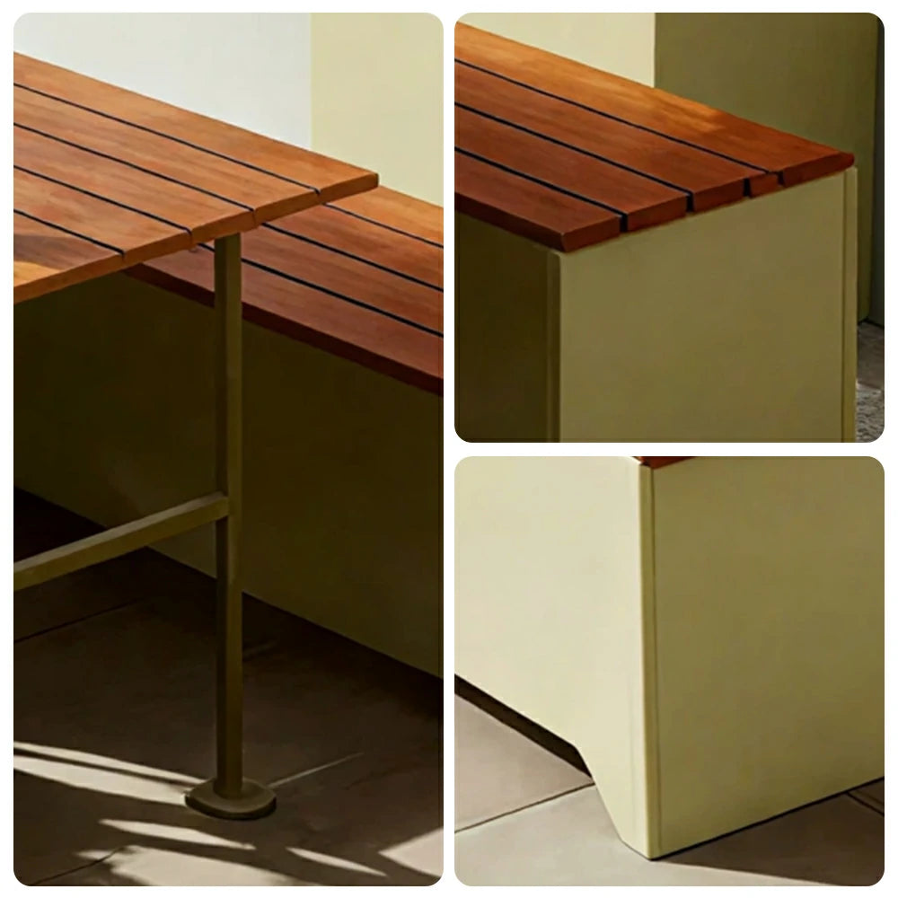 SOLARA Outdoor Planter Bench Integrated Flower Box Design Durable Iron Seating for Garden Patio Park Commercial Spaces