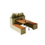 SOLARA Outdoor Planter Bench Integrated Flower Box Design Durable Iron Seating for Garden Patio Park Commercial Spaces