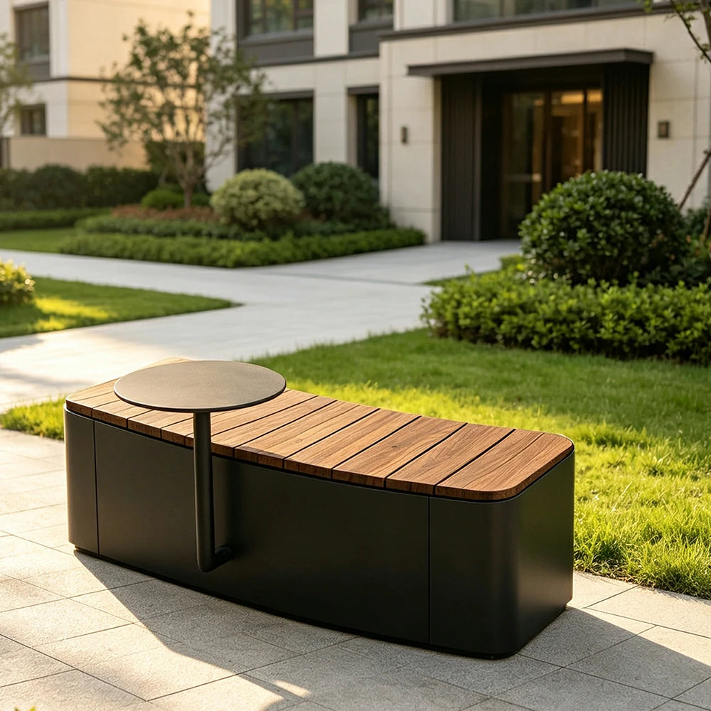 SOLARA Outdoor Park Bench Spacious Seat Design Durable Iron Construction Weather Resistant for Garden Patio Park Commercial Areas