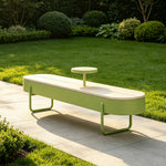 SOLARA Outdoor Park Bench Weather Resistant Iron Construction for Patio Garden Park Commercial Areas