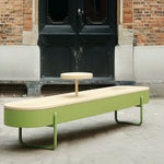 SOLARA Outdoor Park Bench Weather Resistant Iron Construction for Patio Garden Park Commercial Areas
