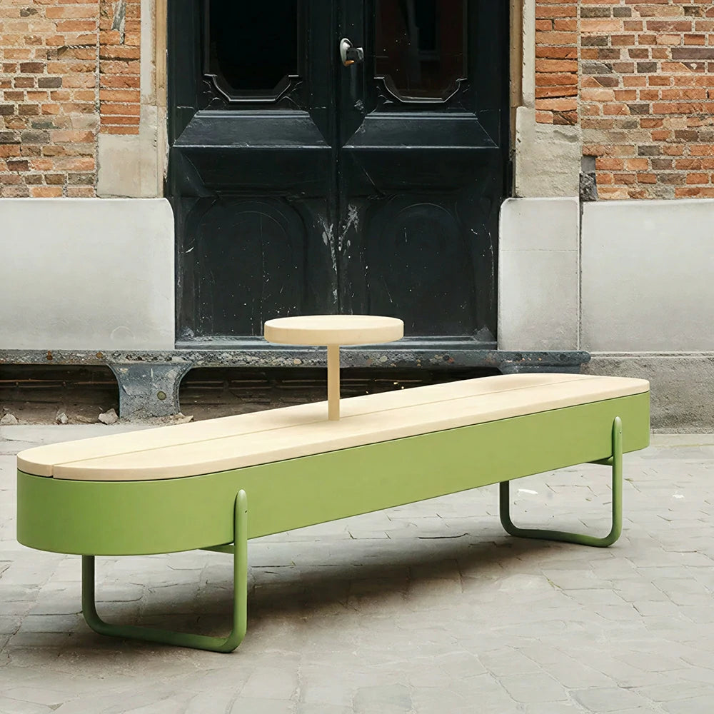 SOLARA Outdoor Park Bench Weather Resistant Iron Construction for Patio Garden Park Commercial Areas