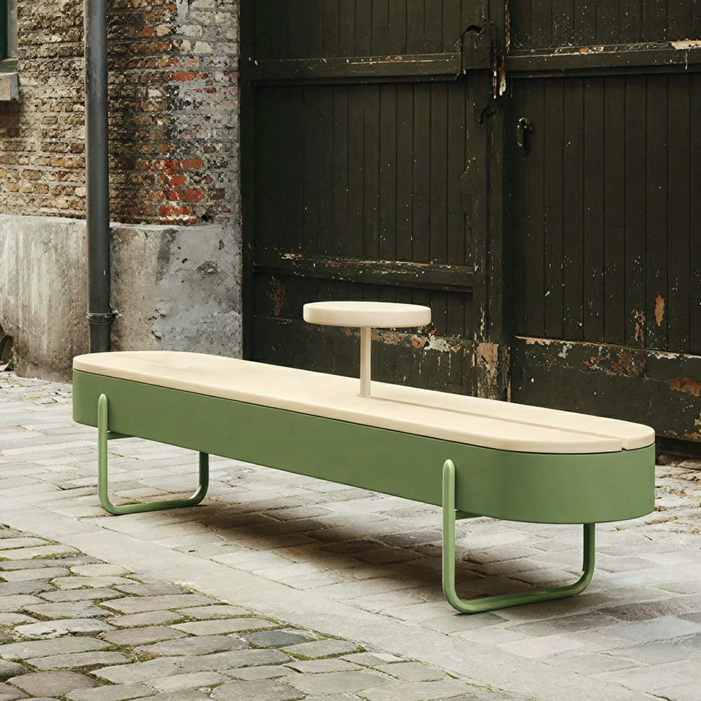 SOLARA Outdoor Park Bench Weather Resistant Iron Construction for Patio Garden Park Commercial Areas
