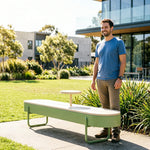 SOLARA Outdoor Park Bench Weather Resistant Iron Construction for Patio Garden Park Commercial Areas