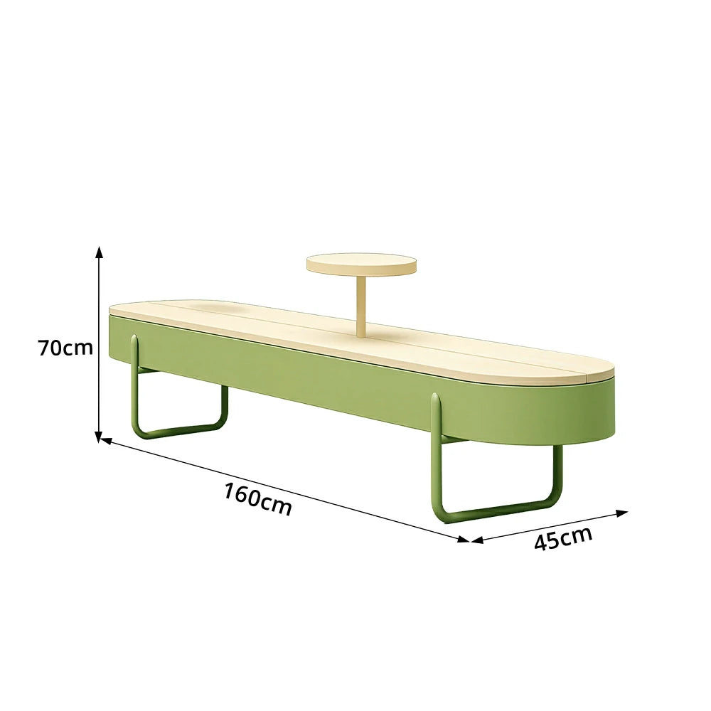 SOLARA Outdoor Park Bench Weather Resistant Iron Construction for Patio Garden Park Commercial Areas