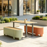 SOLARA Iron Bench Stable Outdoor Seating for Courtyard Cafe Park Plaza Public Areas