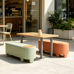 SOLARA Iron Bench Stable Outdoor Seating for Courtyard Cafe Park Plaza Public Areas