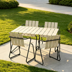 SOLARA Nordic Outdoor Dining Set Aluminium Table with 4 Stackable Chairs for Patio Garden Cafe Balcony