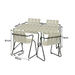 SOLARA Nordic Outdoor Dining Set Aluminium Table with 4 Stackable Chairs for Patio Garden Cafe Balcony