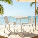 SOLARA Nordic Outdoor Square Dining Set Iron Square Table with Stackable Chairs for Patio Cafe Garden Balcony