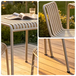 SOLARA Nordic Outdoor Square Dining Set Iron Square Table with Stackable Chairs for Patio Cafe Garden Balcony