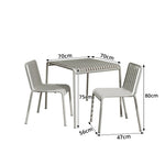 SOLARA Nordic Outdoor Square Dining Set Iron Square Table with Stackable Chairs for Patio Cafe Garden Balcony