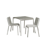 SOLARA Nordic Outdoor Square Dining Set Iron Square Table with Stackable Chairs for Patio Cafe Garden Balcony