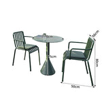 SOLARA Nordic Outdoor Round Dining Set Iron Round Table with Stackable Chairs for Patio Cafe Garden Balcony