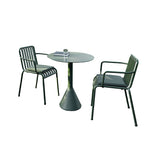 SOLARA Nordic Outdoor Round Dining Set Iron Round Table with Stackable Chairs for Patio Cafe Garden Balcony