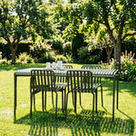 SOLARA Iron Outdoor Square Bistro Set Painted Square Table with Stackable Chairs for Courtyard Patio Cafe Restaurant