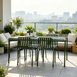 SOLARA Iron Outdoor Square Bistro Set Painted Square Table with Stackable Chairs for Courtyard Patio Cafe Restaurant