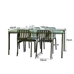 SOLARA Iron Outdoor Square Bistro Set Painted Square Table with Stackable Chairs for Courtyard Patio Cafe Restaurant