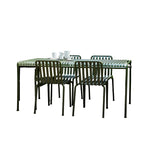 SOLARA Iron Outdoor Square Bistro Set Painted Square Table with Stackable Chairs for Courtyard Patio Cafe Restaurant