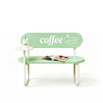 SOLARA Nordic Outdoor Bench Iron Frame with Backrest for Patio Balcony Courtyard Porch Garden - Green