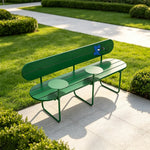 SOLARA Nordic Outdoor Bench 180cm Iron Frame with Backrest for Patio Balcony Courtyard Porch Garden - Green