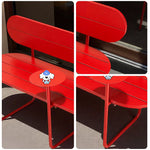 SOLARA Nordic Outdoor Bench 180cm Iron Frame with Backrest for Patio Balcony Courtyard Porch Garden - Red