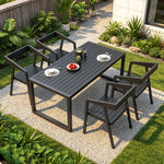 SOLARA Weather Resistant Outdoor Table and Chair Set Metal Frame for Patio and Commercial Use