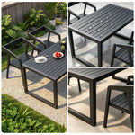 SOLARA Weather Resistant Outdoor Table and Chair Set Metal Frame for Patio and Commercial Use